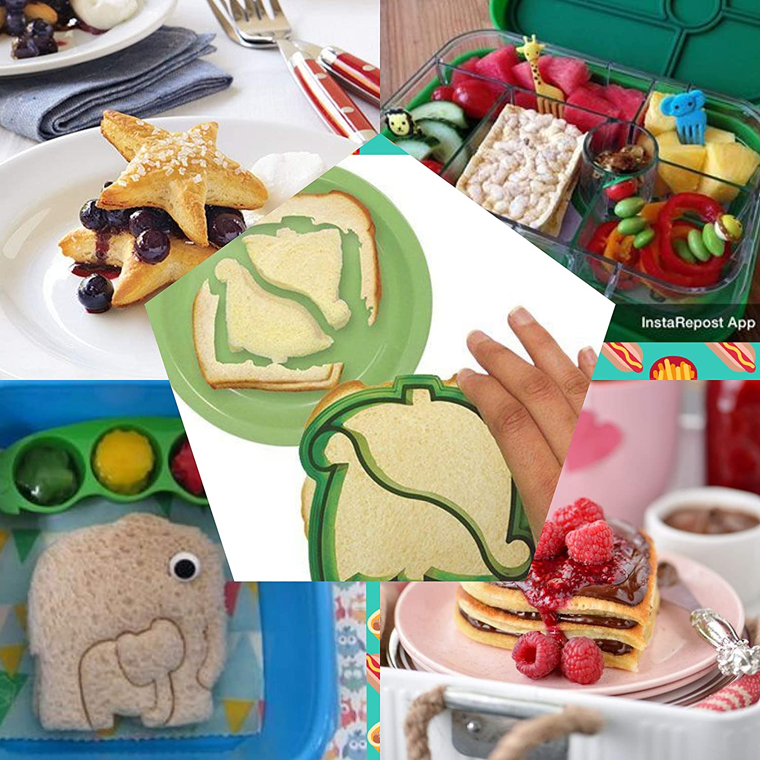 Sandwich Cutters Set for Kids -Includes Cookie Cutters-Cheese